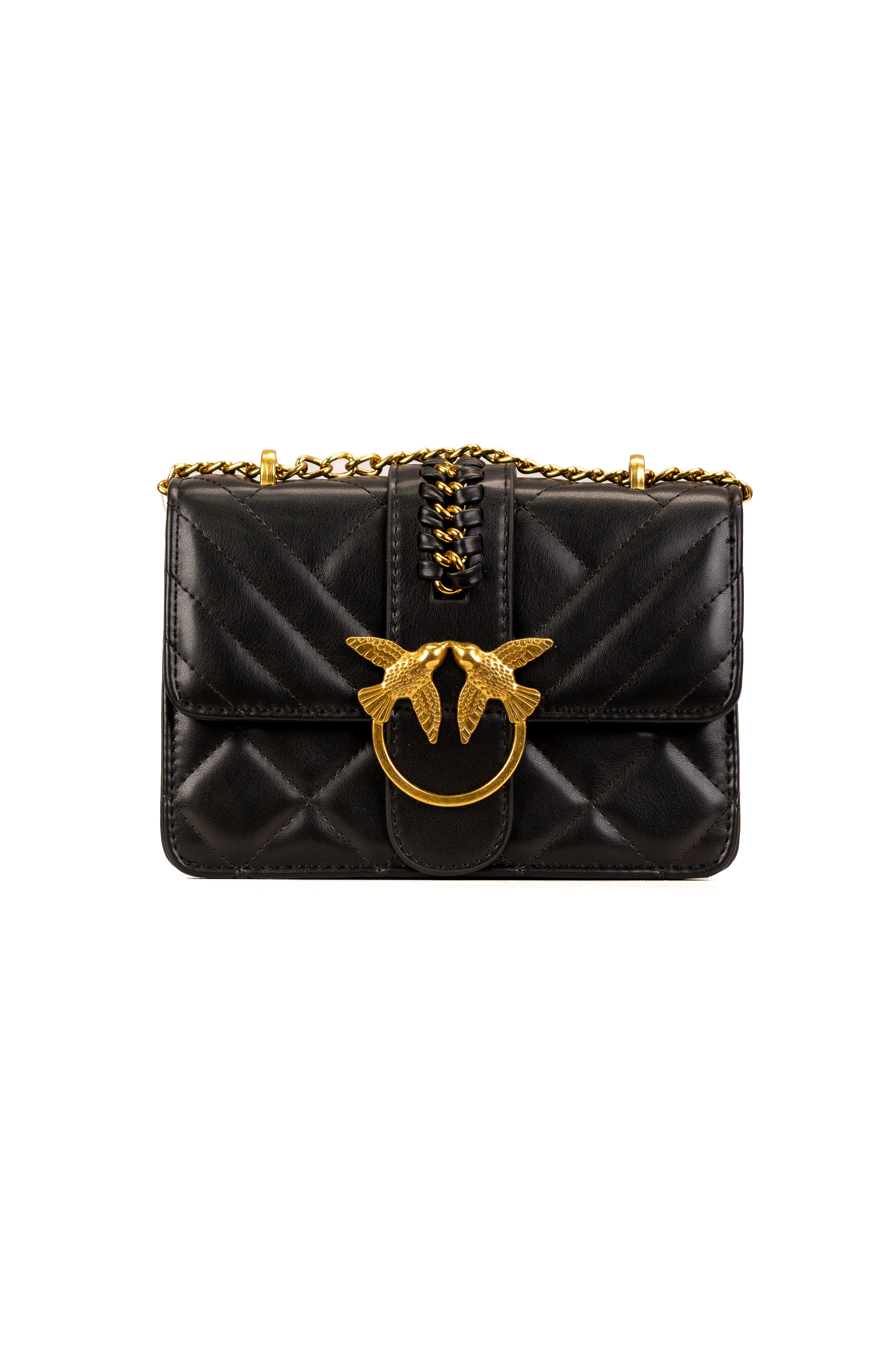 PINKO Love One Micro leather mini bag