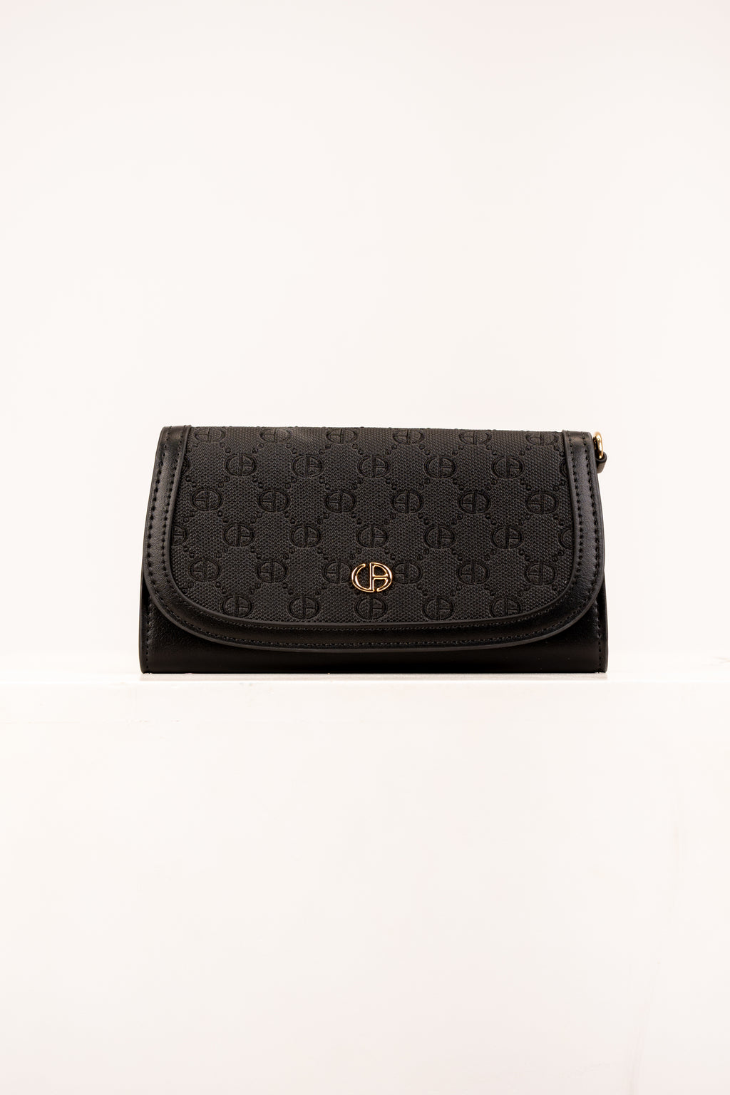 Chrisbella Monogram Texture Crossbody Bag