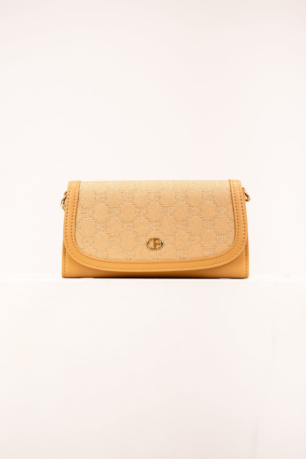 Chrisbella Monogram Texture Crossbody Bag