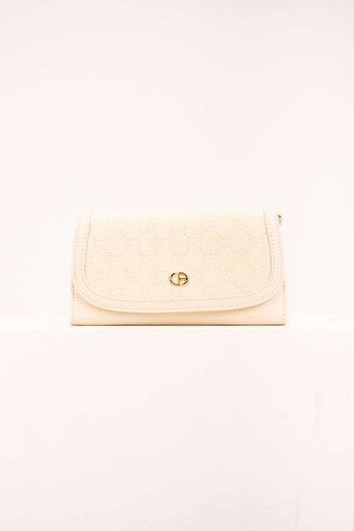 Chrisbella Monogram Texture Crossbody Bag